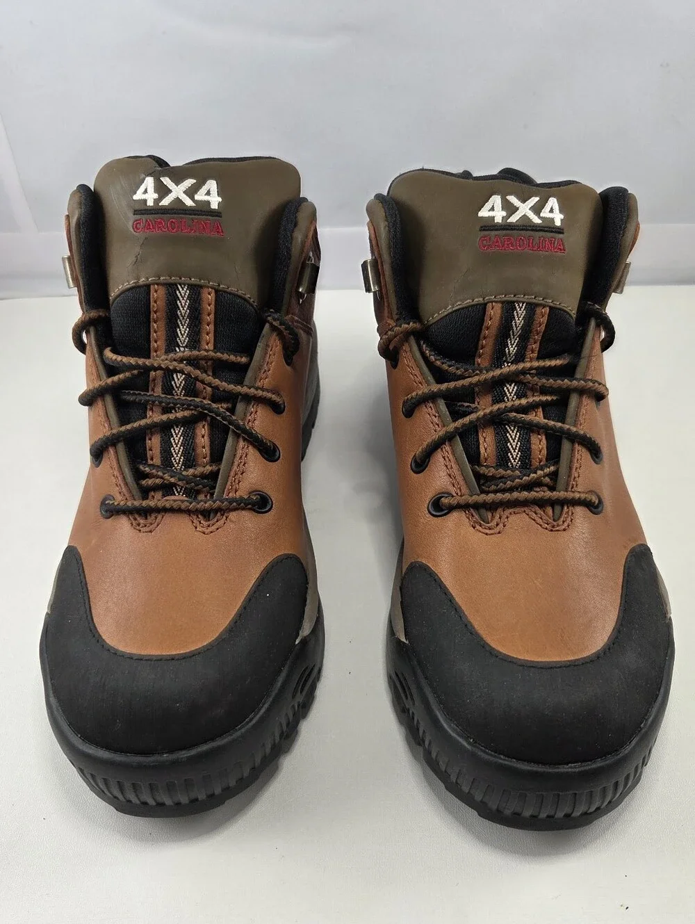 NOS Carolina 4X4 Leather Steel Toe Hiking Work Boots Brown Women's Size 8W 1479